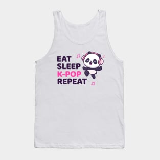 Kpop Shirt Dancing Panda Bear, Eat Sleep K-pop Repeat Kpop Tank Top